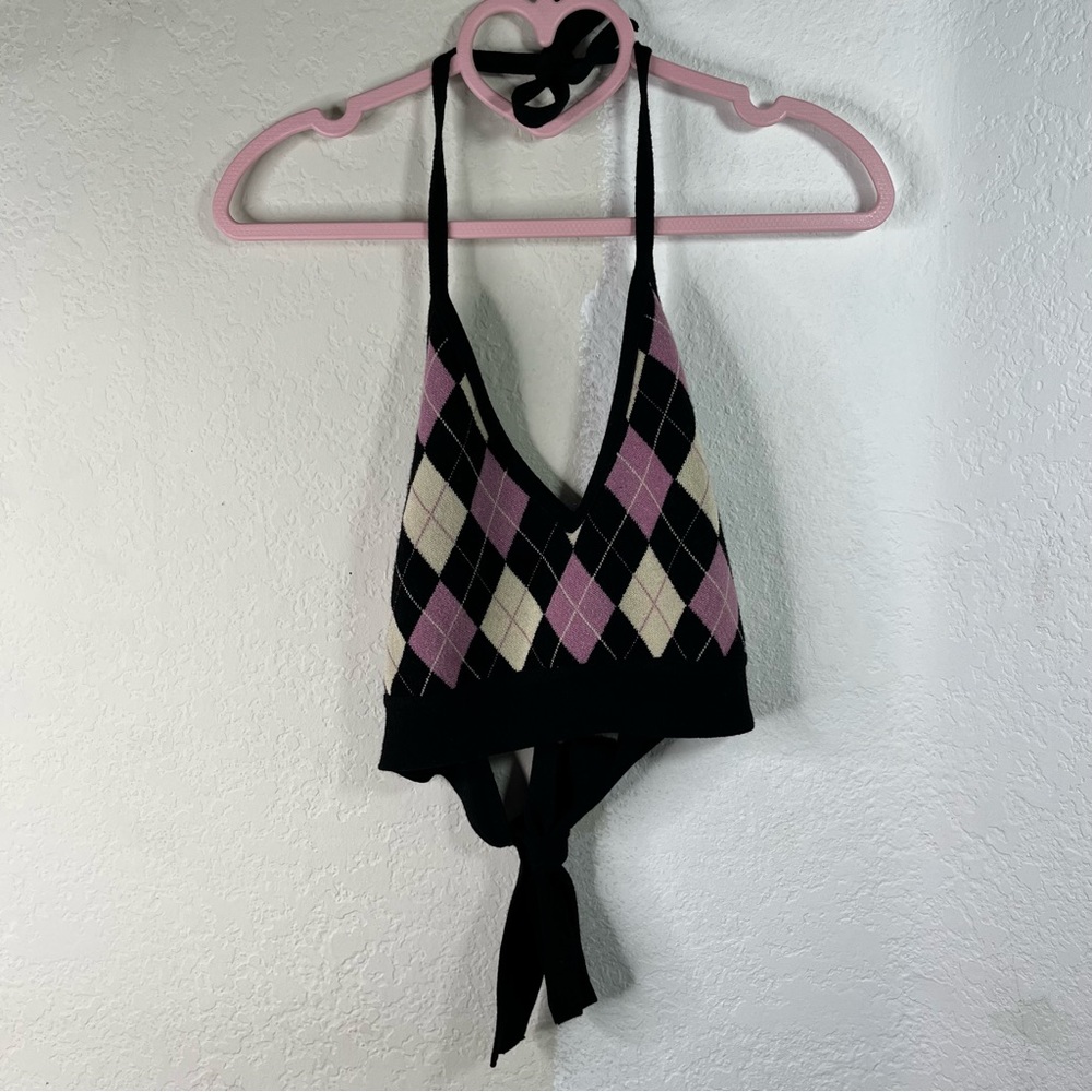 Debut Size M/L Vest Design Tie Crop Top